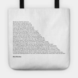 Rick Riordan Quotes Tote