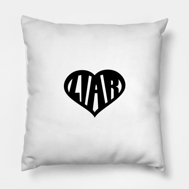 Liar • B/W on Black Pillow by Black Sherbert