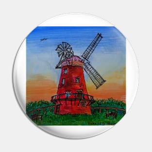 Watercolor Sketch - Thaxted Windmill, Essex 2018 Pin