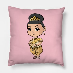 Khmer Cambodian Young Girl Character Pillow