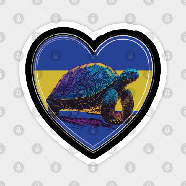 Galapagos Tortoise In Galapagos In Heart Magnet by Marvinor