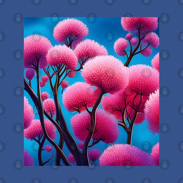 Surreal Red Clover Trees by RoxanneG