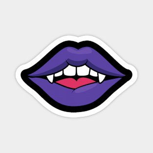 Black and Purple Vampire Fangs Magnet