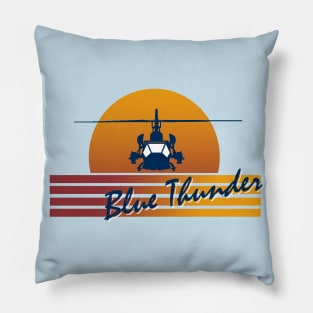 Blue Thunder Retro Pillow