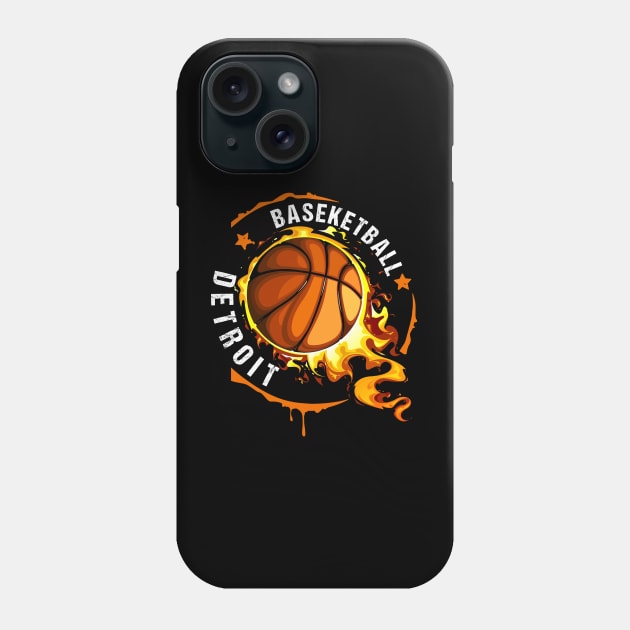 Graphic Basketball Name Detroit Classic Styles Phone Case by Irwin Bradtke