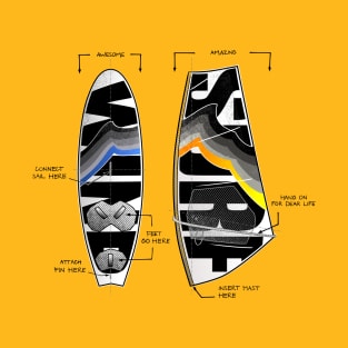 Wind Surf Gear Board Sail Cool Design Edit T-Shirt