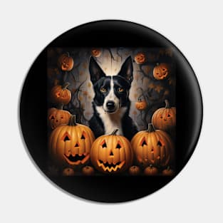 Black Canaan dog Halloween Pin