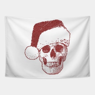 Santa Claus Hat Christmas Skull Fan Art Tapestry