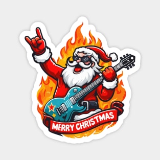 Santa Christmas Rock Magnet