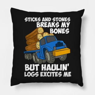 LOGGING TRUCK DRIVER: Hauling Logs Pillow