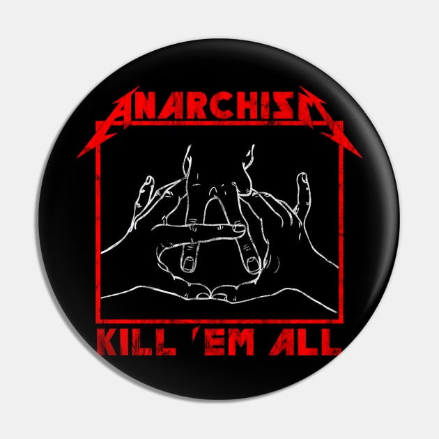 Anarchism Kill 'em All Pin by Liberation