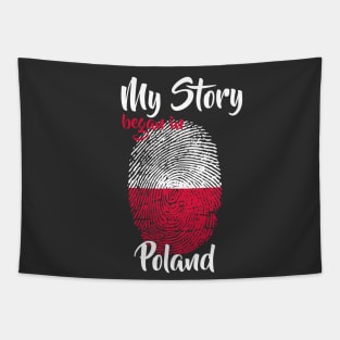 Poland Flag Fingerprint My Story DNA Polish Tapestry