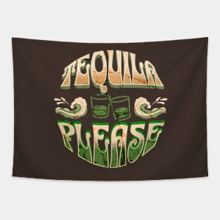 Tequila Please - Round Design For Tequila Lovers Tapestry