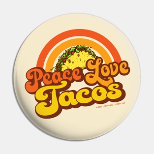 PEACE LOVE TACOS - Retro Rainbow Pin
