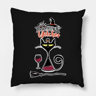 wine and cats Pillow