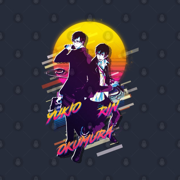 Rin Okumura and Yukio Okumura by 80sRetro