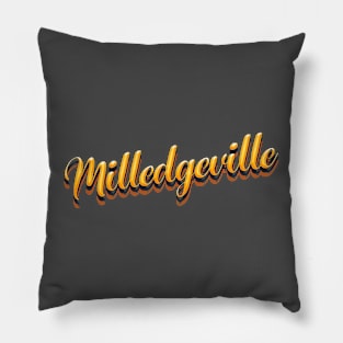 Milledgeville Georgia Retro Orange Pillow