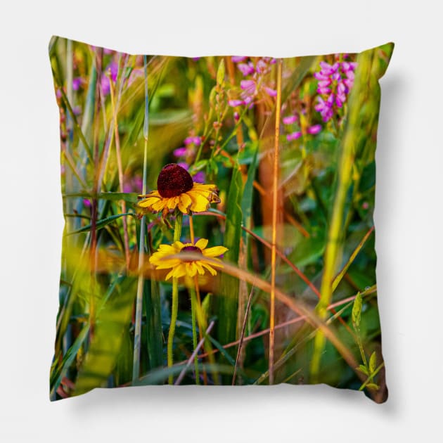 Wildflowers in chaos Pillow by ShootFirstNYC