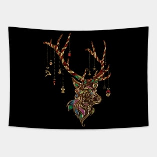 Mosaic Reindeer Head Tapestry