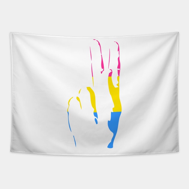 pans pride peace sign Tapestry by chromatosis