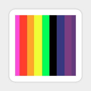 retro rainbow stripes Magnet