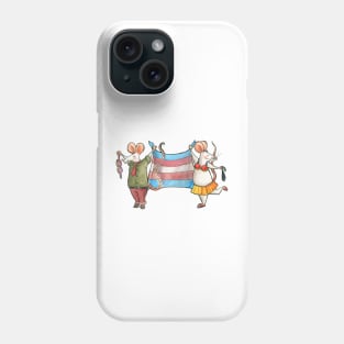 LGBT Mice celebrating Gay Pride (transexual flag) Phone Case