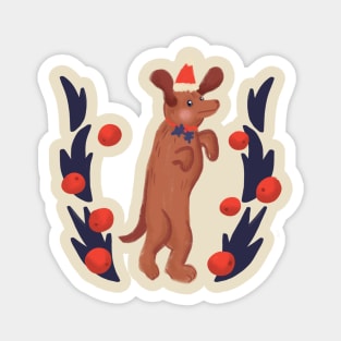 Wiener Dog Christmas Magnet