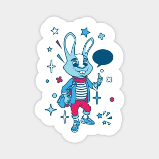 Funky Hipster Bunny Magnet
