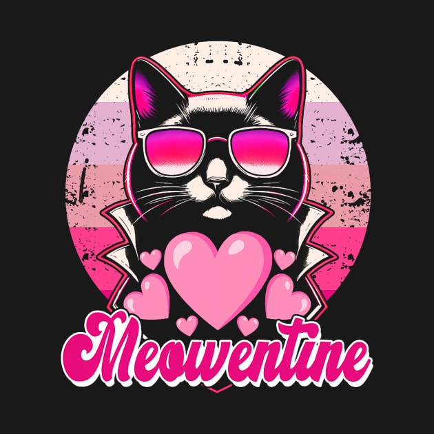 Meowentines Cat lover Vintage Pink Eighties Style by Neldy