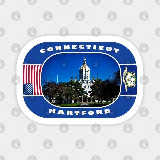 Connecticut, Hartford City, USA Magnet by DeluxDesign