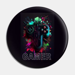 Abstract Gamer Design Pin