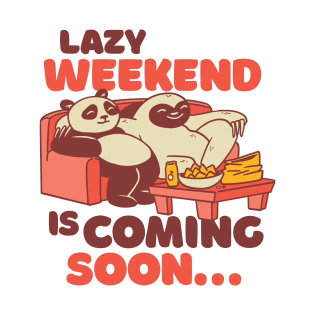 Funny Lazy Weekend Panda and Sloth by 2P-Design