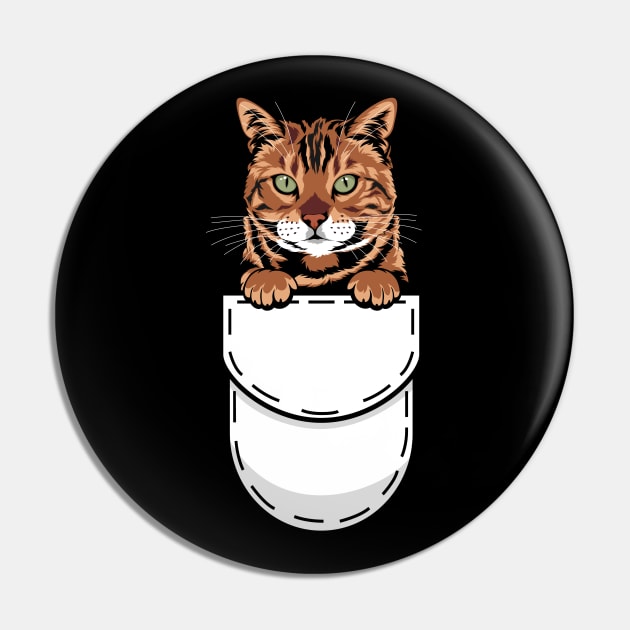 Funny Bengal Pocket Cat Pin by Pet My Dog