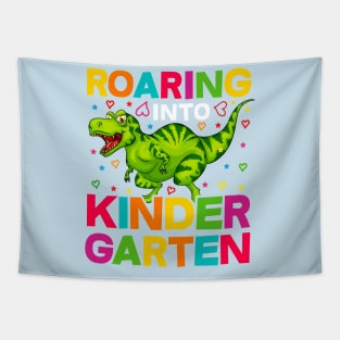 Roaring Into Kindergarten With T-Rex and Hearts Tapestry