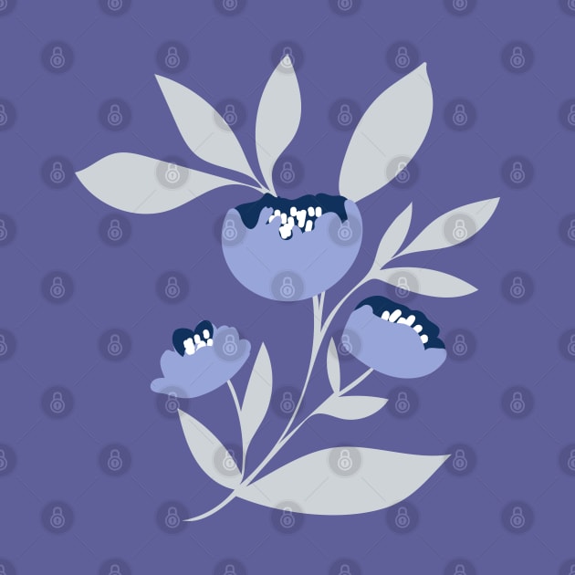 Periwinkle blue peony flower by Jennifer Ladd