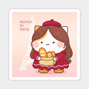 Muffin in Paris Magnet