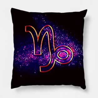 Capricorn (Retro Capricorn Zodiac) Pillow