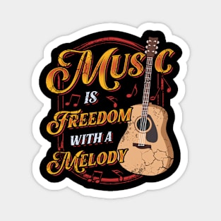 Music Is Freedom Musician Guitar Guitarist Gift Magnet