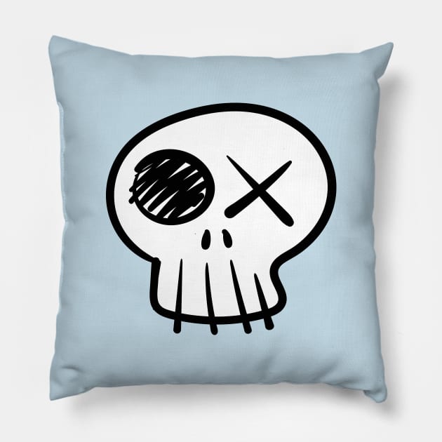 Funny Skull Pillow by OsFrontis