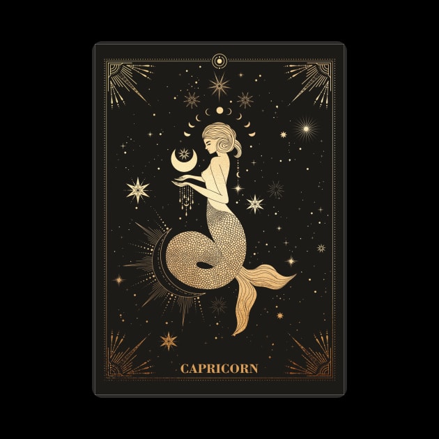 Capricorn Zodiac Sign Golden by Noveltiko