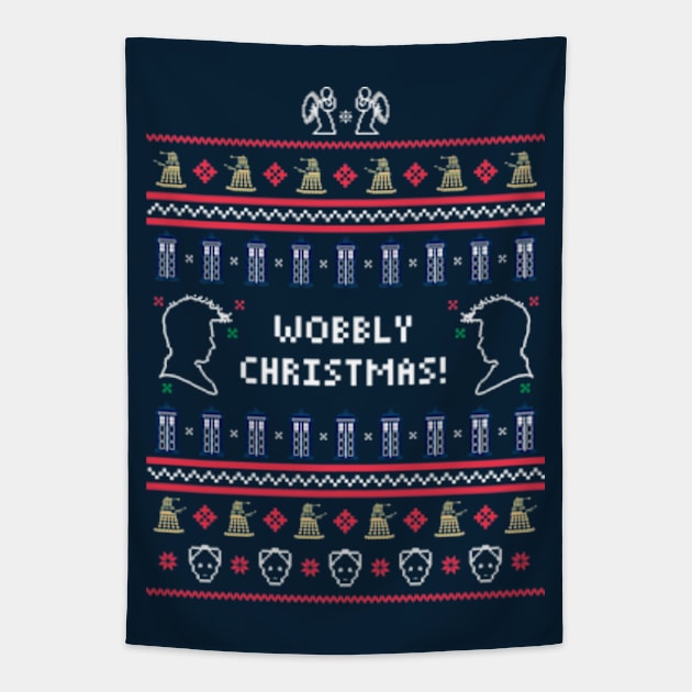 Have a Wobbly Christmas! Tapestry by Plan8