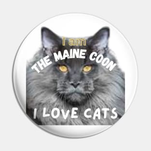 "I am The Maine Coon, I Love Cats" Graphic Tee Pin