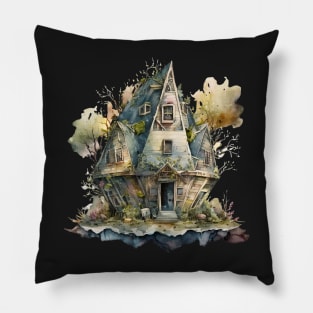 Goblincore house creepy cute house Pillow