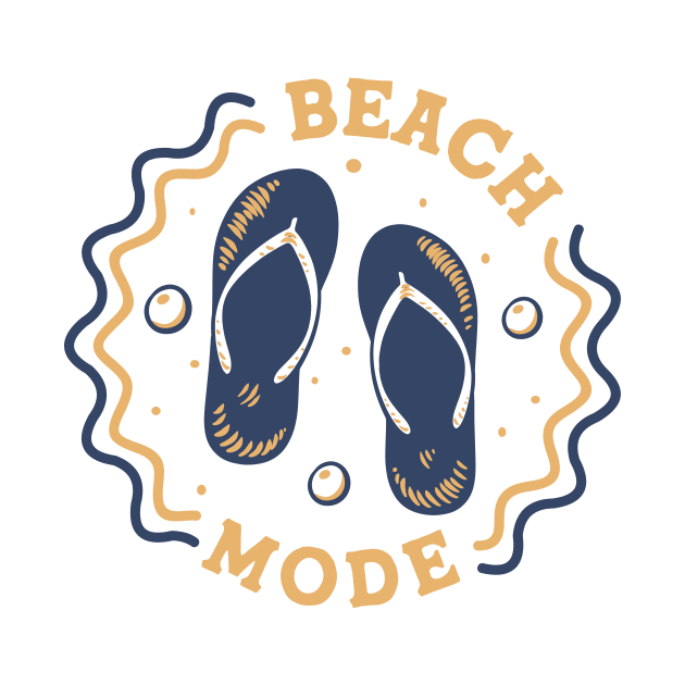 Beach Mode // Fun Summer Flip Flop Badge by SLAG_Creative