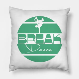 Breakdance teal green Pillow