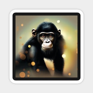 Chimpanzee in a golden, glowing light Magnet