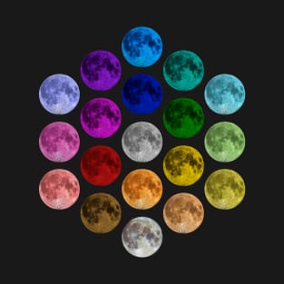 MOON Repetitive Colorful Pallet Pattern Pop Art T-Shirt