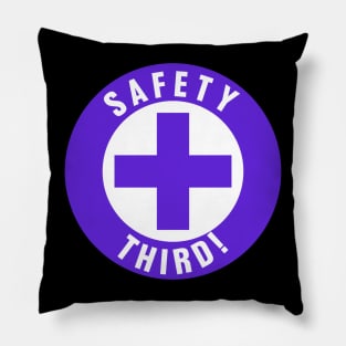 Safety Third, Safety 3rd Funny Hard Hat Sticker Pillow