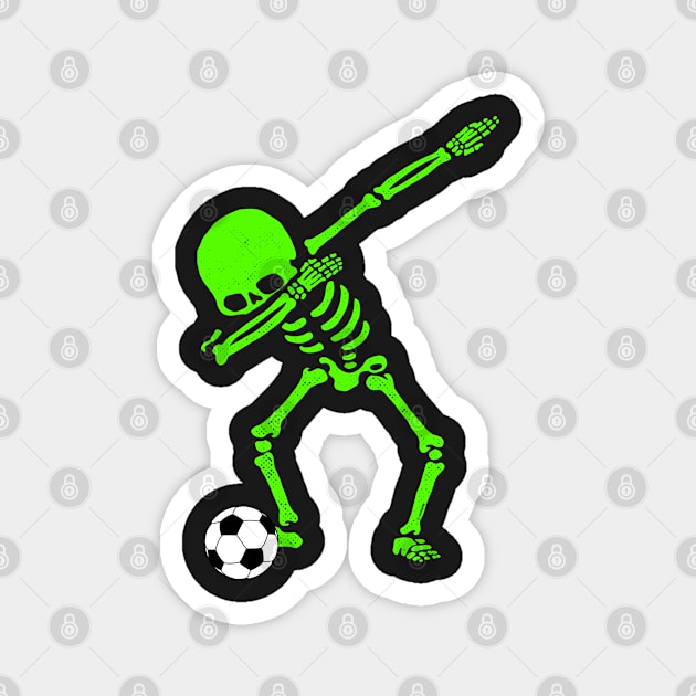 Halloween Dabbing Skeleton Soccer Ball T-Shirt Skeleton Dab Magnet by vo_maria