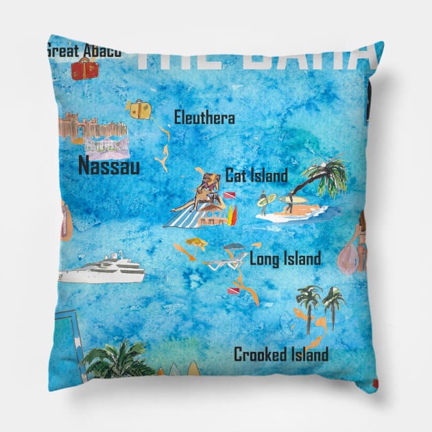 The Bahamas Pillow by artshop77